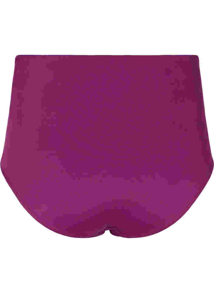 High-waisted bikini bottom with ruching, Dark Purple, Packshot image number 1