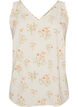 Printed top with v-neck, White, Packshot image number 0
