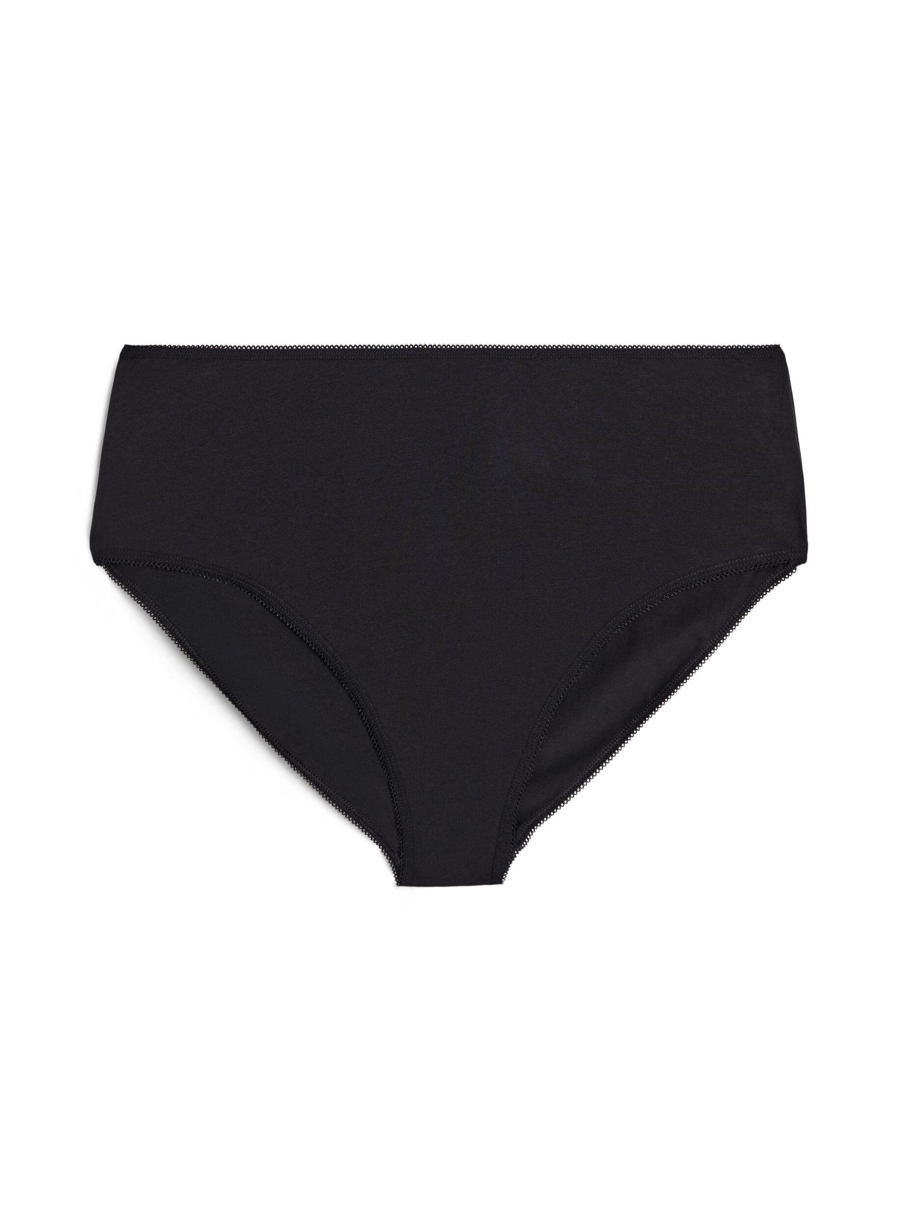 Zizzifashion 5-pack cotton panties with regular waist, Black, Packshot image number 2