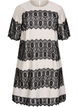 Short dress with contrasting lace panels, Beige, Packshot image number 0