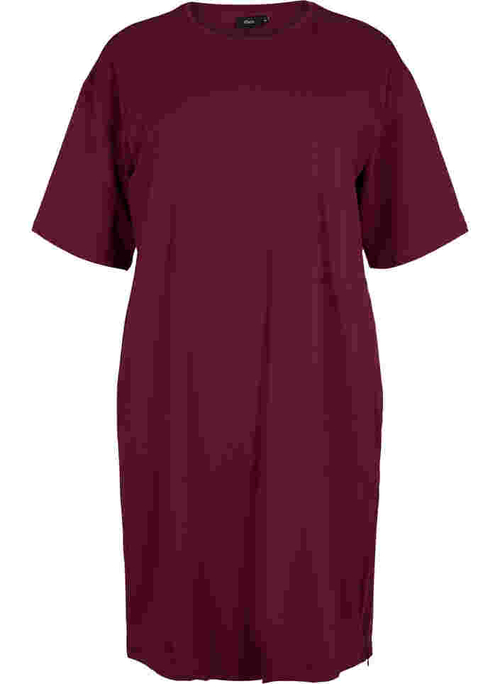 Short-sleeved cotton dress with slits, Port Royal, Packshot image number 0