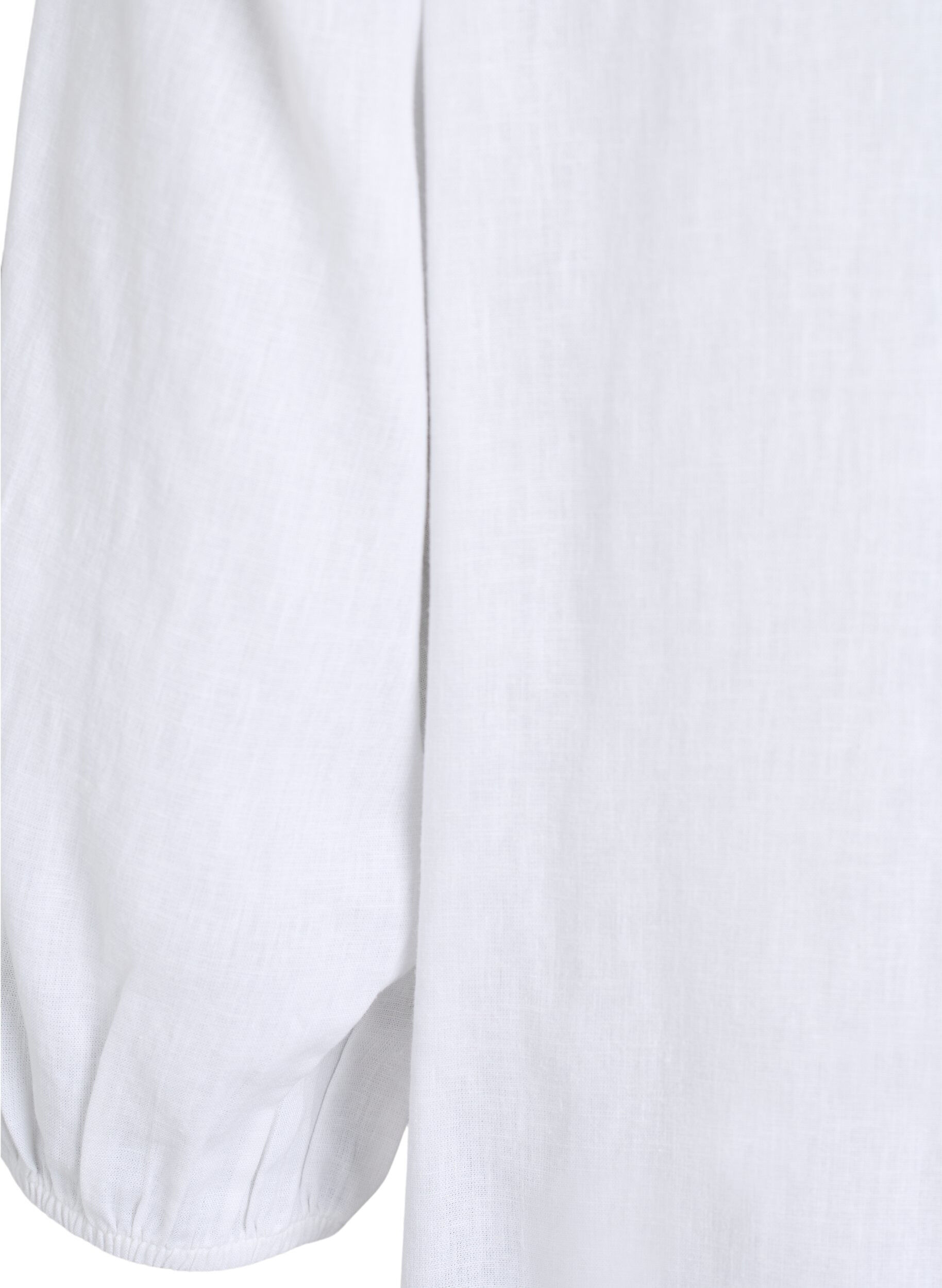 Zizzifashion Shirt blouse in linen and viscose with 3/4-sleeves, White, Packshot image number 3