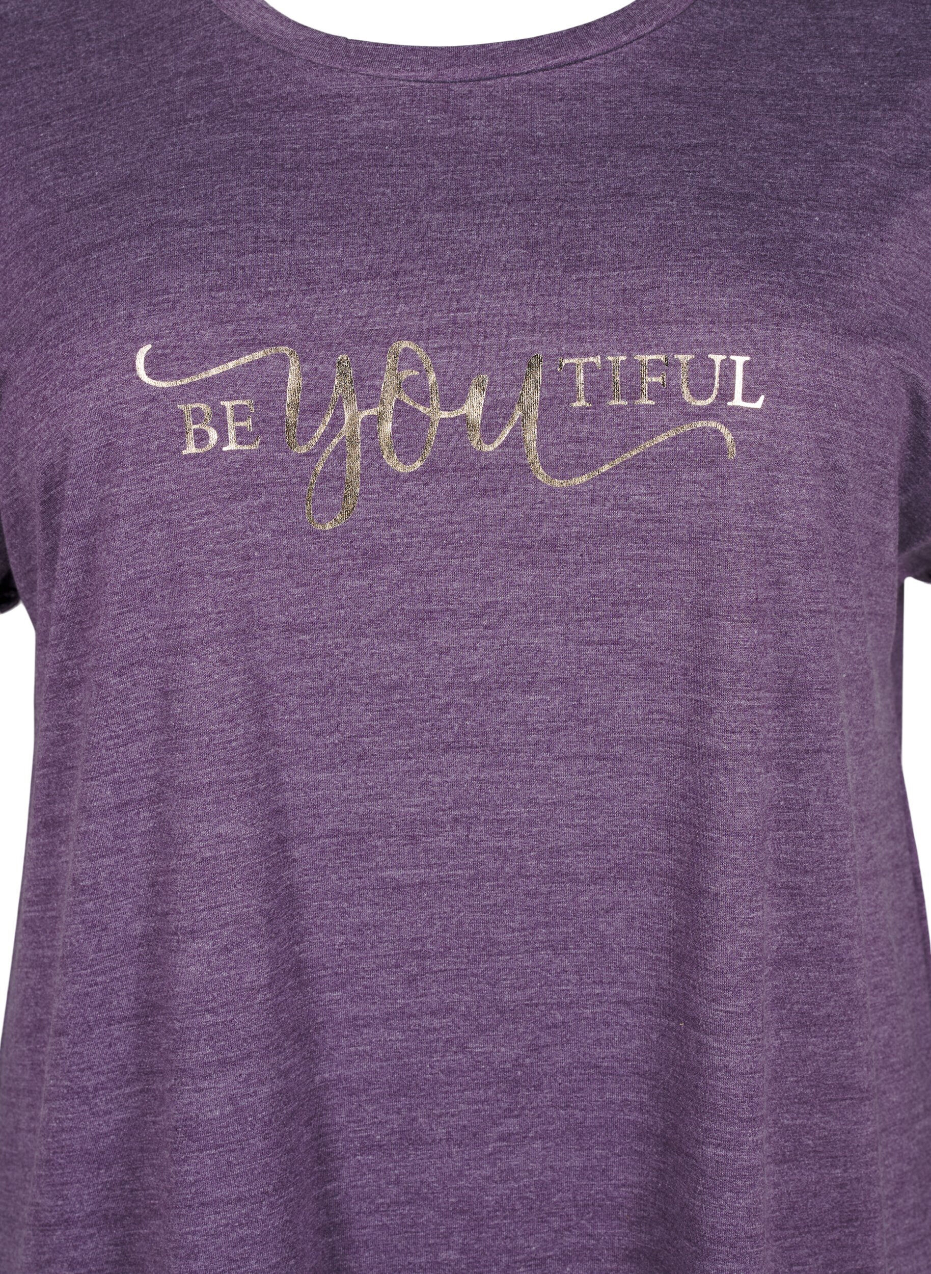ZizzifashionShort sleeve nightgown with text print, , Packshot image number 2