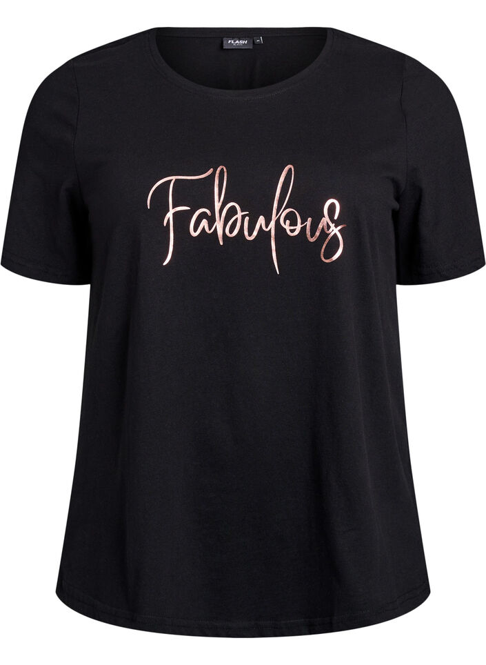 T-shirt with motif, Black, Packshot image number 0