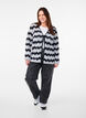 Knitted cardigan with wave pattern, Black Stripe, Model image number 2