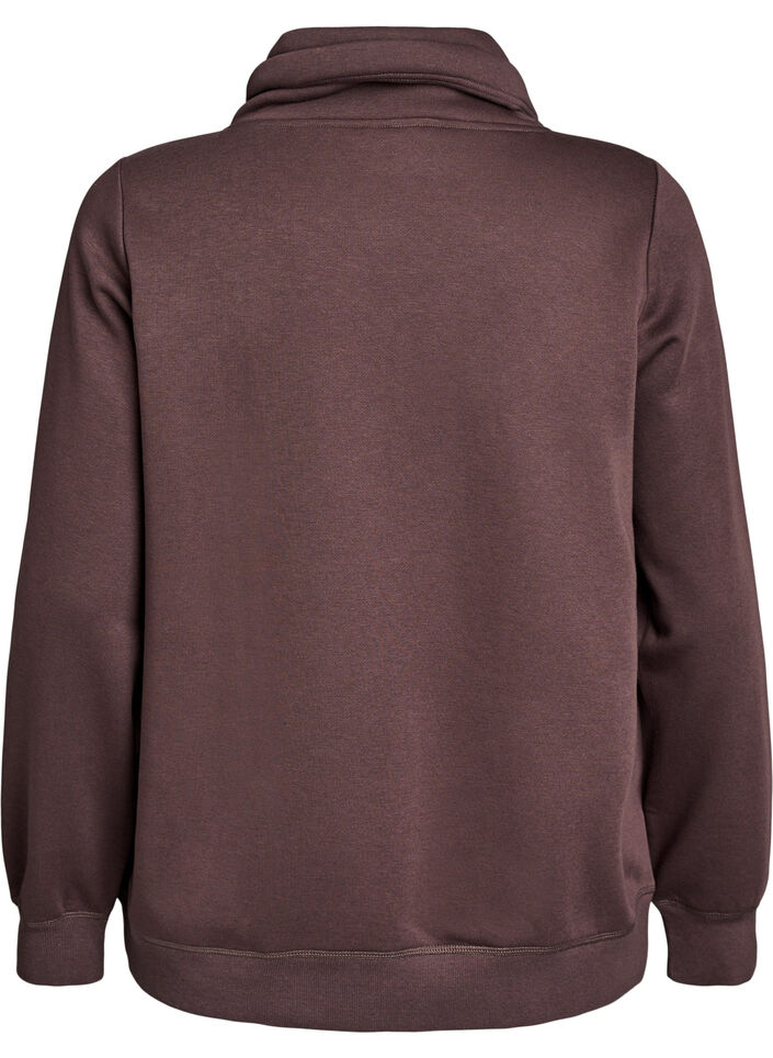 FLASH - Sweatshirt with high collar and pockets, Brown, Packshot image number 1