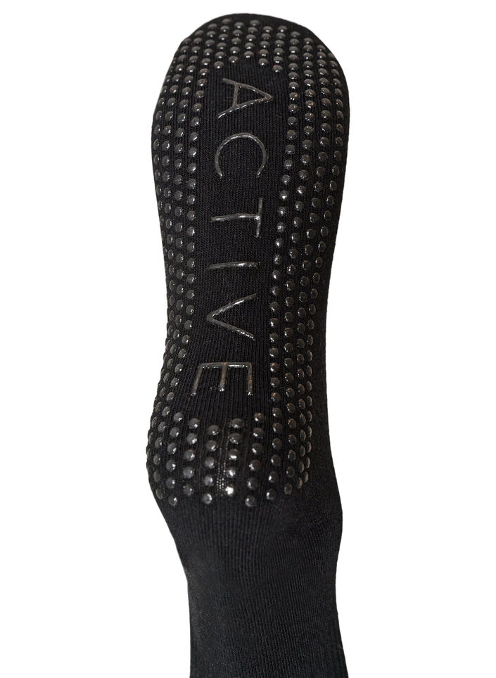 2-pack of reformer socks with non-slip grips, Black, Packshot image number 2
