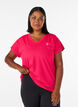 Loose training t-shirt with v-neck, Pink, Model image number 0