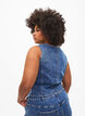 Slim fit denim vest with buttons, Blue Denim, Model image number 1