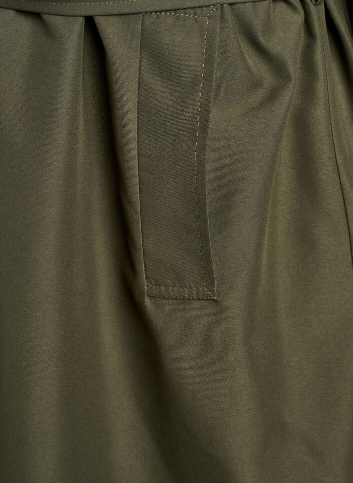 Long trench coat with embroidery, Green, Packshot image number 3