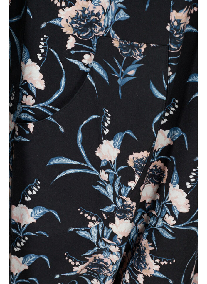 Short-sleeved, printed cotton dress, Blue, Packshot image number 3