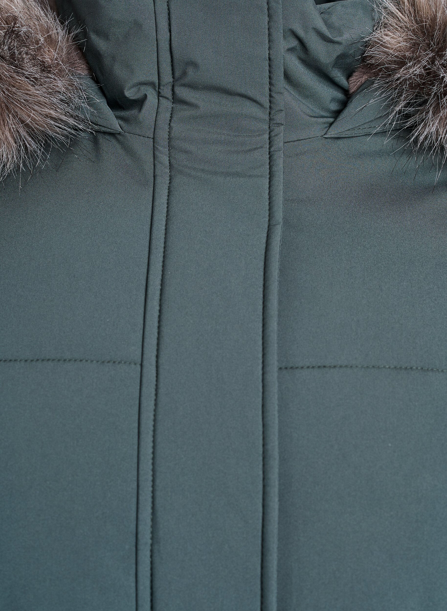 Zizzifashion Water-repellent parka with faux fur Collar, Green, Packshot image number 2