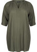 Cotton tunic with a V-neck, Green, Packshot image number 0