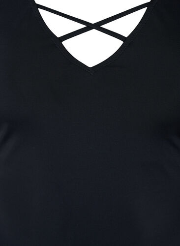 Swimsuit with ruffle sleeves, Black, Packshot image number 2