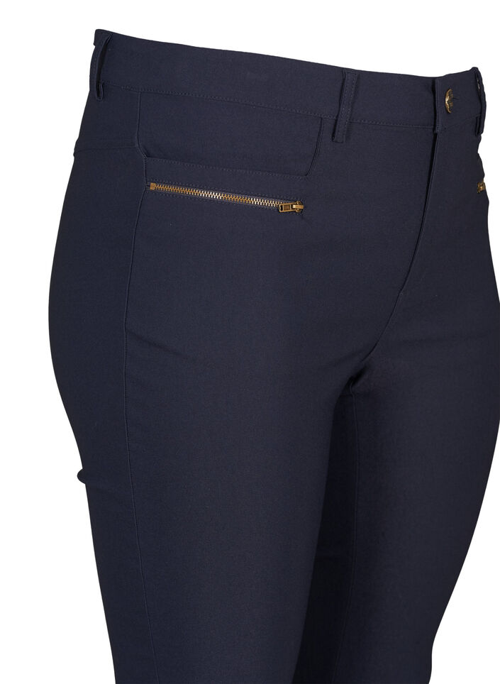 Close-fitting trousers with zip details, Night Sky, Packshot image number 2
