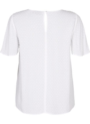 Structured viscose blouse with batwing sleeves, Bright White, Packshot image number 1