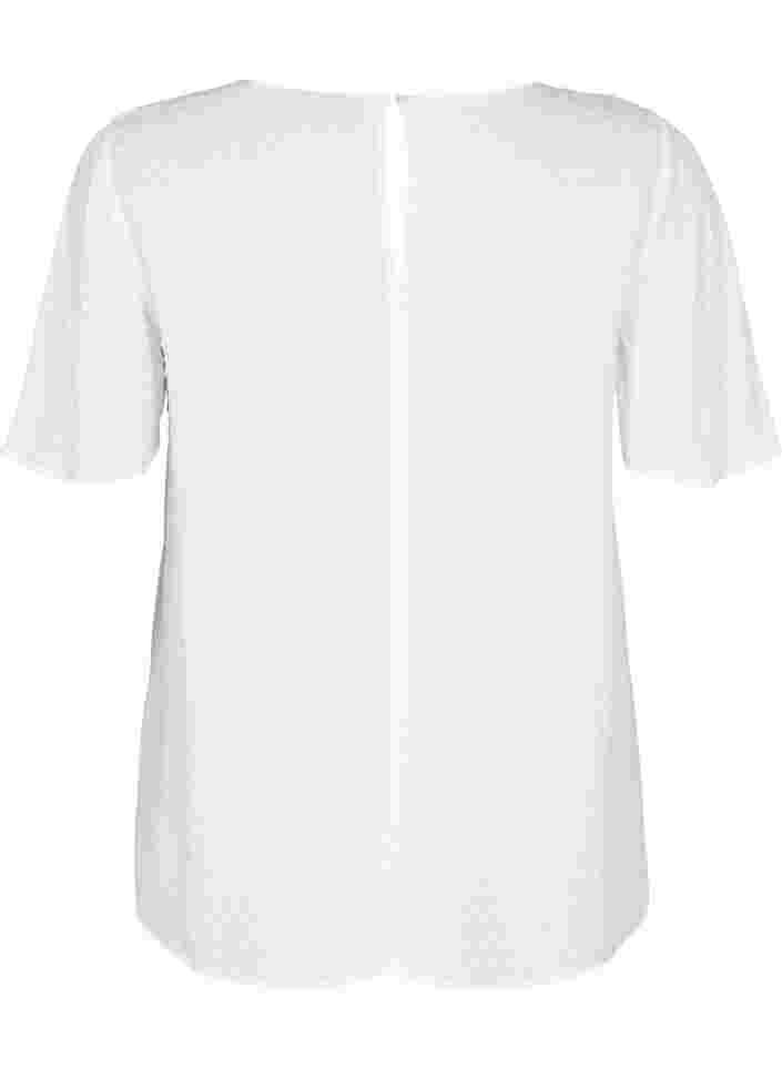 Structured viscose blouse with batwing sleeves, Bright White, Packshot image number 1