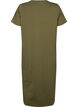 Short sleeve cotton dress with slit, Ivy Green, Packshot image number 1