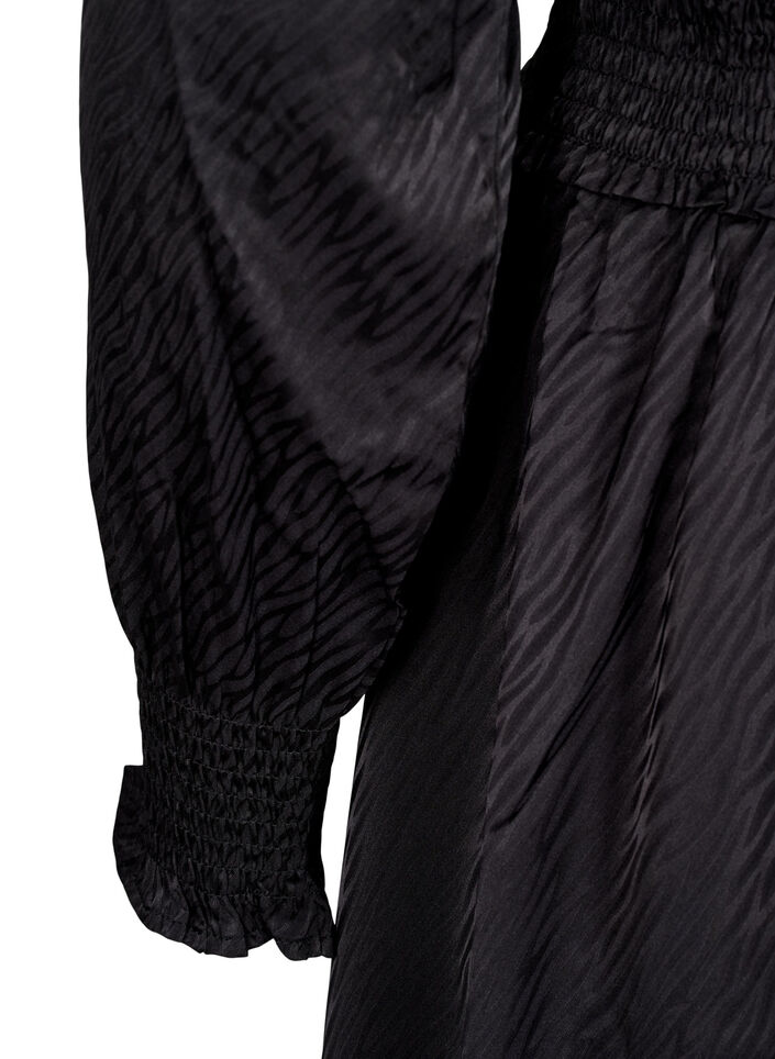 Short dress with smock detailing, Black, Packshot image number 3