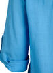 Cotton shirt blouse with V-neck, Blue, Packshot image number 3