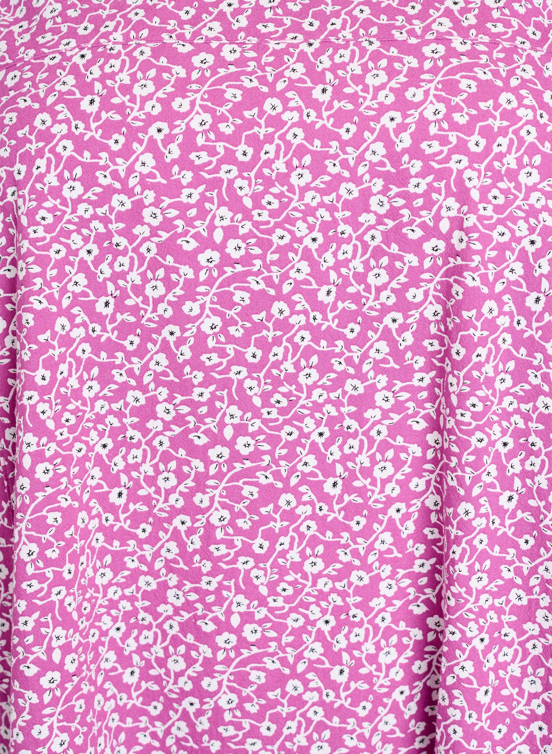 Zizzifashion Short cotton dress with 3/4 sleeves and pockets, Purple, Packshot image number 2