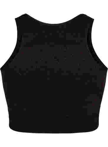Seamless sports bra with glitter, Black w. RoseGold L., Packshot image number 1