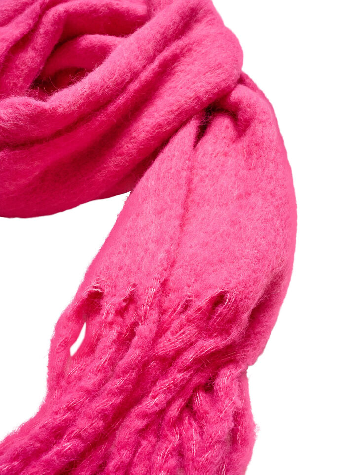 Soft scarf with fringes, Pink, Packshot