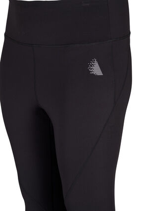 CORE, V-SHAPE DEFINE TIGHTS - Cropped training tights with v-shape back, Black, Packshot image number 2