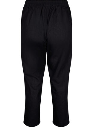Loose pants in linen-cotton blend, Black, Packshot image number 1