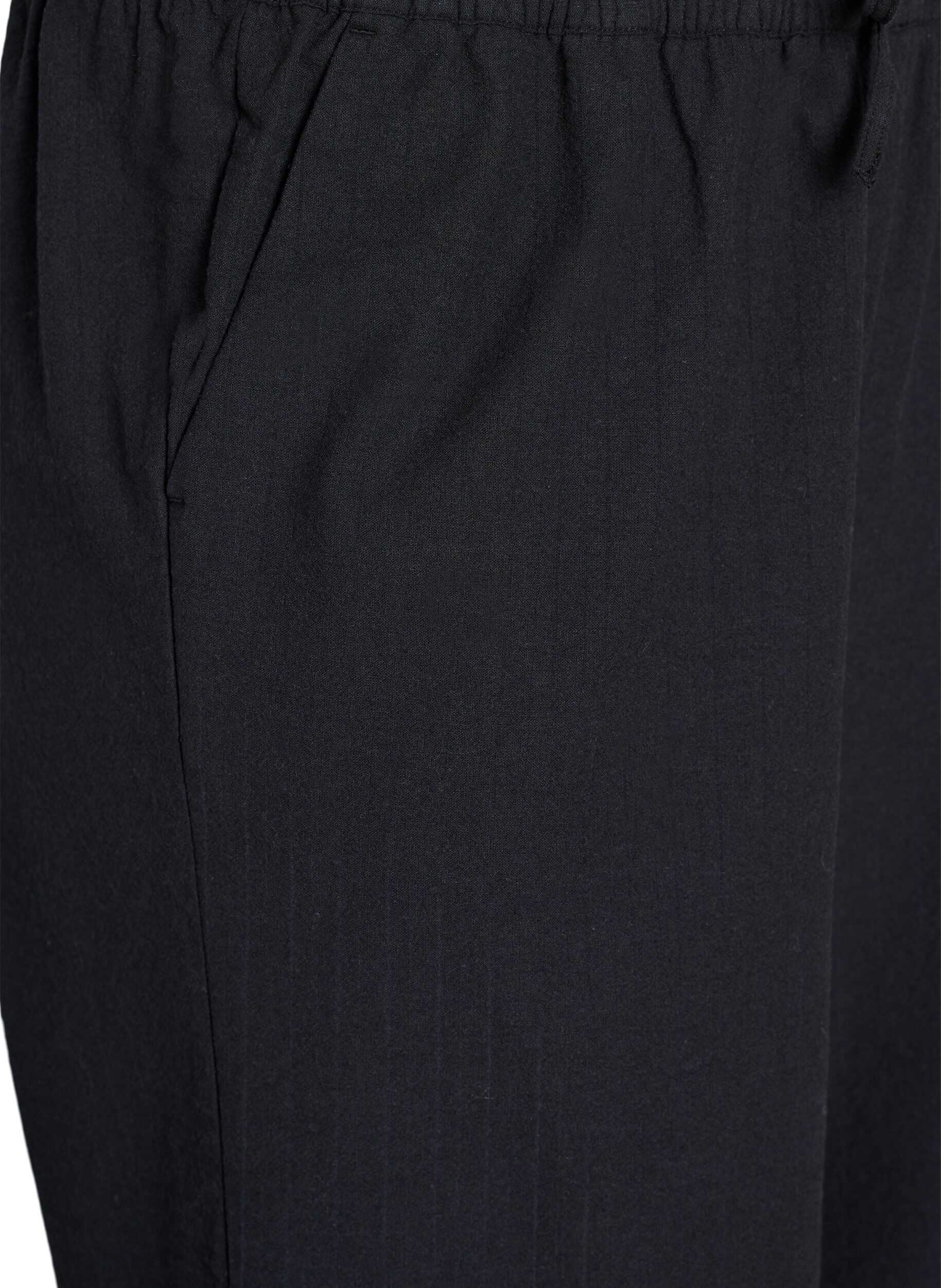 ZizzifashionLoose trousers with high waist and pockets, Black, Packshot image number 2