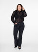 Lace shirt blouse with ruffle detail, Black, Model image number 2