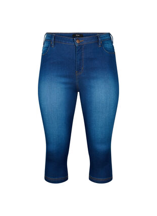 High waisted Amy capri jeans with super slim fit, Blue denim, Packshot image number 0
