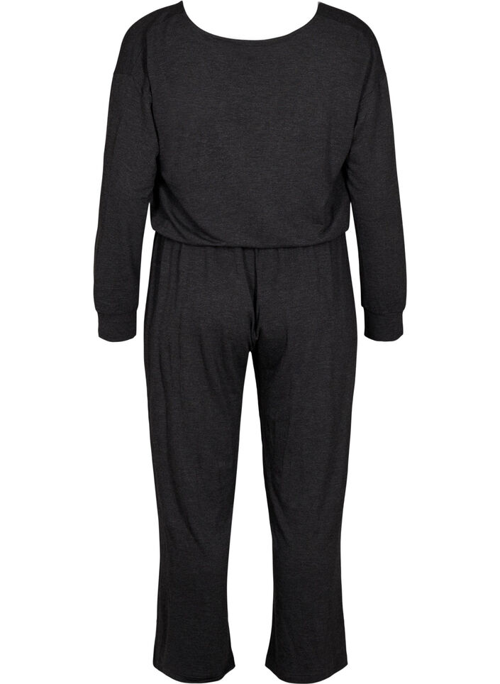 Jumpsuit with wrap and ties, Dark Grey Melange, Packshot image number 1