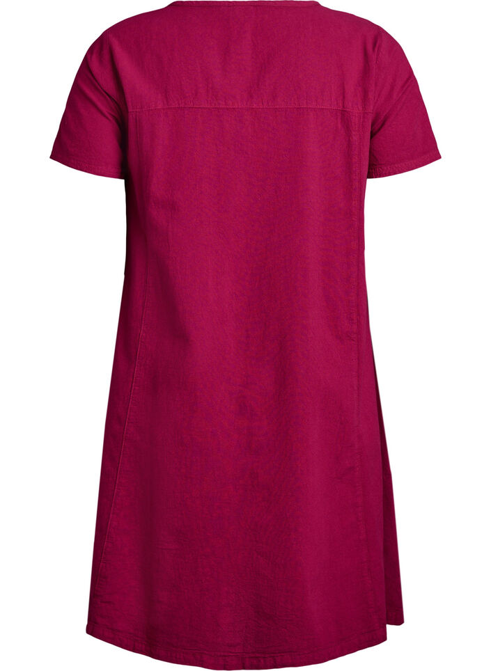 Short-sleeved cotton dress, Red, Packshot image number 1