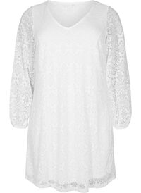 Lace dress with v neck and long sleeves