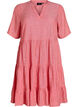 Knee-length A-line dress in linen and viscose, Coral, Packshot image number 0