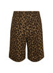 Leopard print denim Bermuda shorts, Brown, Packshot image number 1