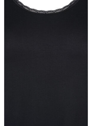 Short-sleeved pyjama top in viscose, Black, Packshot image number 2