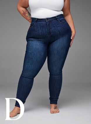 Super slim jeans with high waist, Dark Blue, Model image number 8