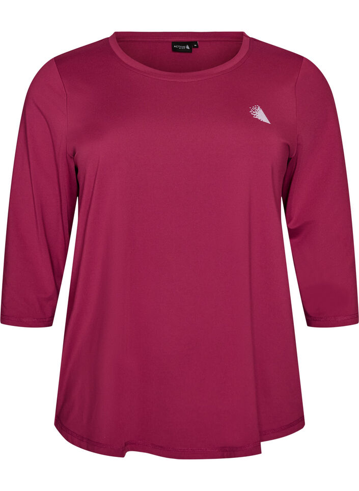 Sports top with 3/4 sleeves, Pink, Packshot image number 0