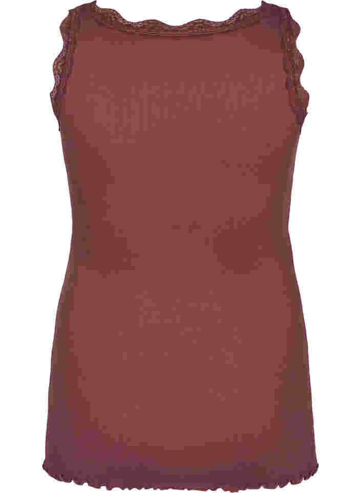 Top with lace trim, Rose Brown, Packshot image number 1
