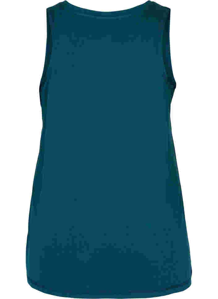 Plain-coloured sports top with round neck, Deep Teal, Packshot image number 1
