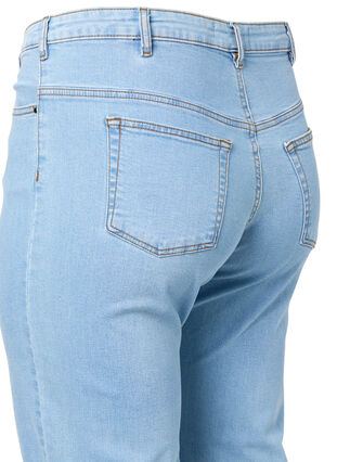 High waisted Gemma jeans with hole on the knee, Ex Lgt Blue, Packshot image number 3