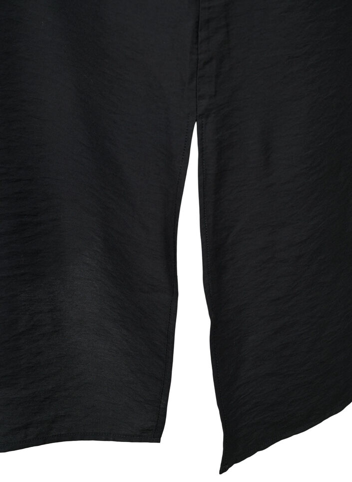 One-shoulder dress in viscose, Black, Packshot image number 3