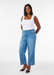 Cropped Kiana jeans with straight fit and button details, Light Blue, Model image number 0