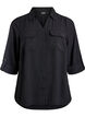 FLASH - Shirt with chest pockets and 3/4 sleeves, Black, Packshot image number 0