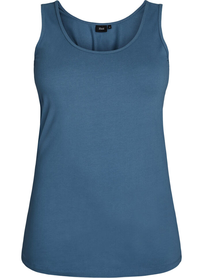 Solid color basic top in cotton, Grey, Packshot image number 0