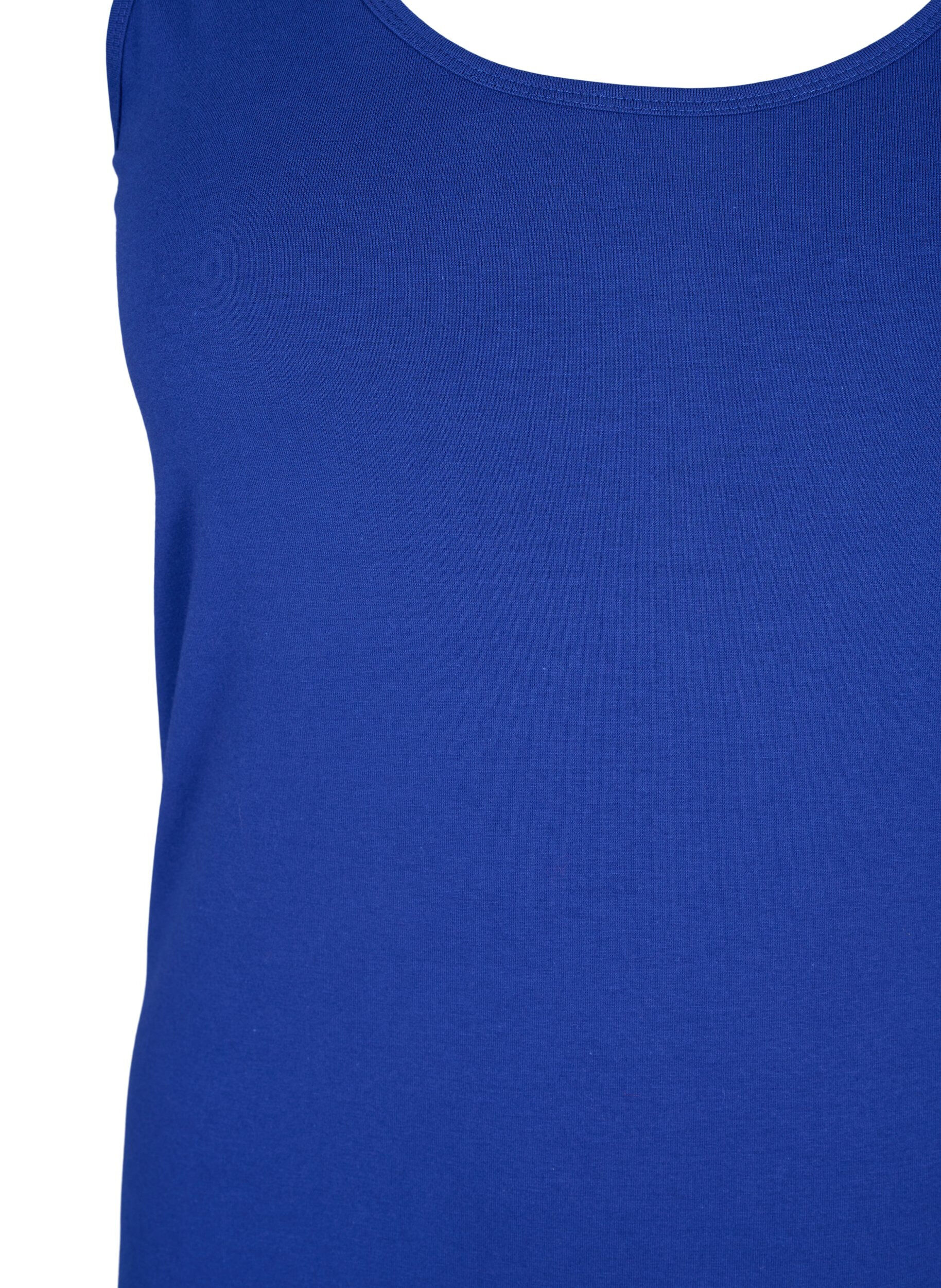 ZizzifashionSolid color basic top in cotton, Blue, Packshot image number 2