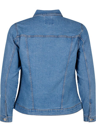 FLASH - Denim jacket in a stretchy cotton blend, Blue Denim, Packshot image number 1