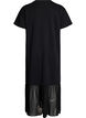 T-shirt dress with a sheer mesh hem, Black, Packshot image number 1